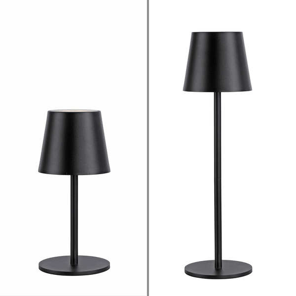 JUST LIGHT EURIA LED AKKU-Tischleuchte Warmweiss Dimmbar 2,5W schwarz IP54 19250-18
