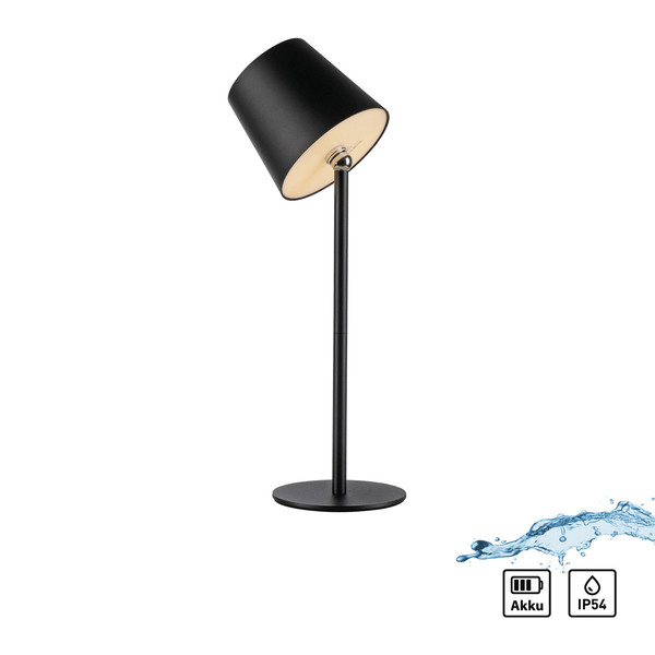 JUST LIGHT BOTERIA LED AKKU-Tischleuchte Warmweiss Dimmbar 2,5W schwarz IP54 19251-18