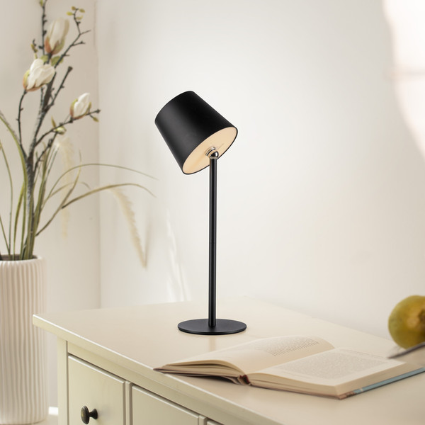 JUST LIGHT BOTERIA LED AKKU-Tischleuchte Warmweiss Dimmbar 2,5W schwarz IP54 19251-18