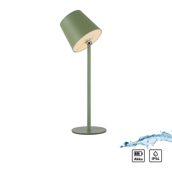 JUST LIGHT BOTERIA LED AKKU-Tischleuchte Warmweiss Dimmbar 2,5W grün IP54 19251-43