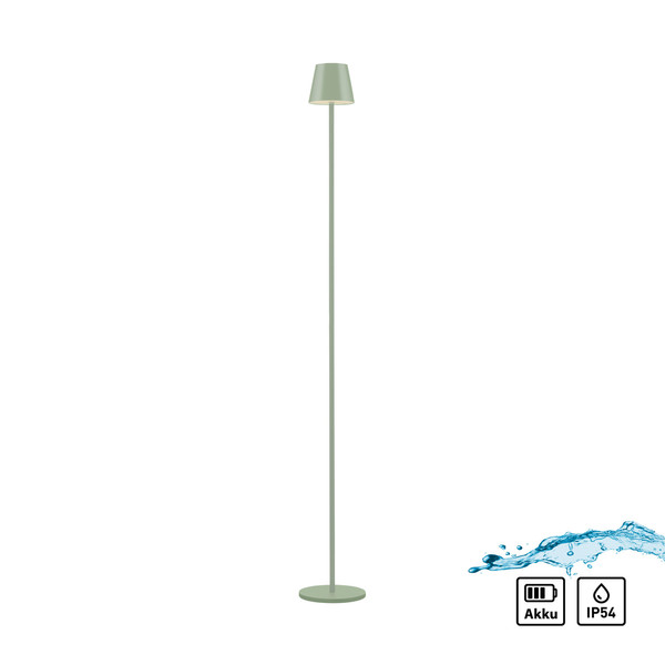 JUST LIGHT EURIA LED AKKU-Stehleuchte Warmweiss Dimmbar 2,5W grün IP54 19252-43