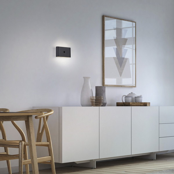 JUST LIGHT AKKU ZIDDY LED AKKU-Wandleuchte Warmweiss 3W 2-fach schwarz IP44 19475-18