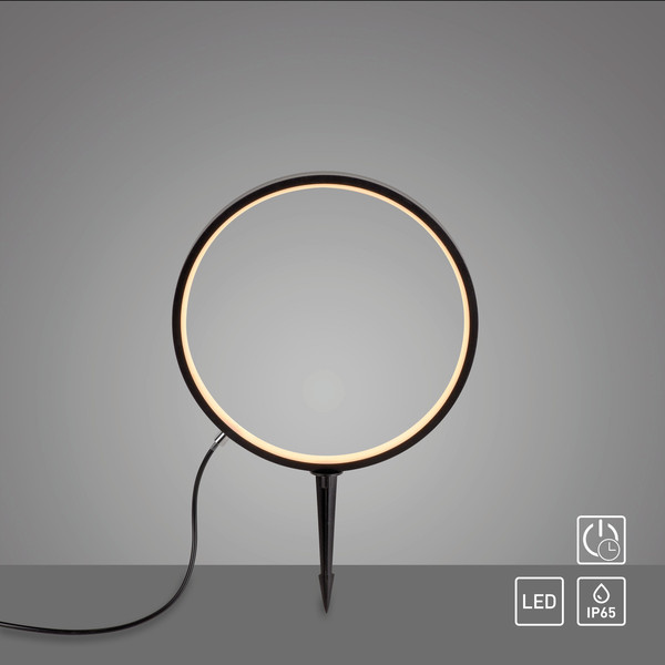 JUST LIGHT ZIRKULU LED Erdspießleuchte Warmweiss 2,2W schwarz IP65 19510-18