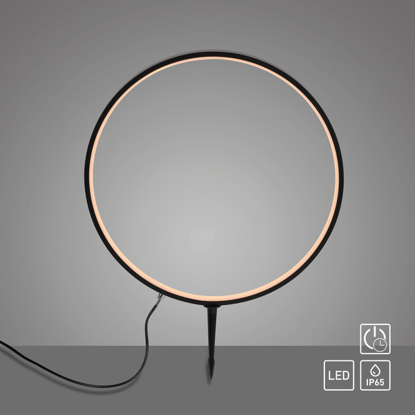 JUST LIGHT ZIRKULU LED Erdspießleuchte Warmweiss 3,1W schwarz IP65 19511-18