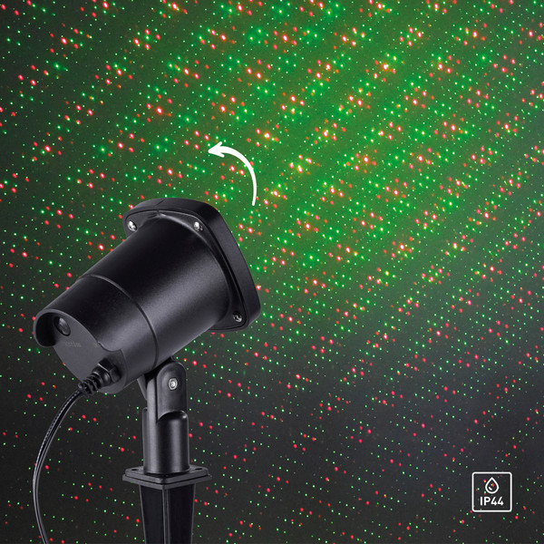 JUST LIGHT LASER LED Erdspießleuchte Laser Grün,Rot max.6W schwarz IP44 19940-18