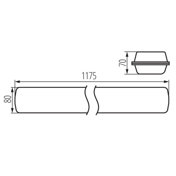 Kanlux Feuchtraum-Wannenleuchte MAH LED HI Grau IP65 22607