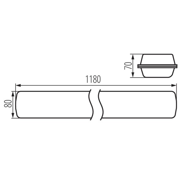 Kanlux Feuchtraum-Wannenleuchte MAH LED HI Grau IP65 22609