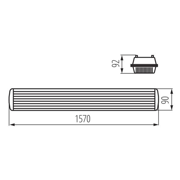 Kanlux 22803 MAH PLUS Feuchtraum-Wannenleuchte für T8 LED G13 IP65