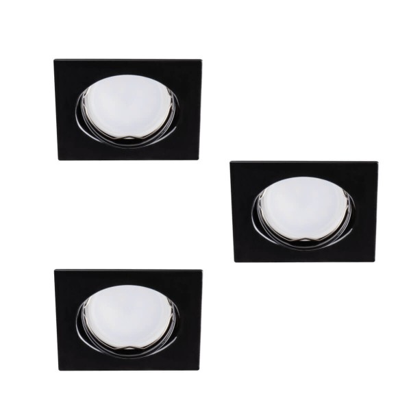 Kanlux Einbauleuchten-Set inklusive Lampe TRIBIS II 3er-Pack LED GU10 Schwarz 3x 23853