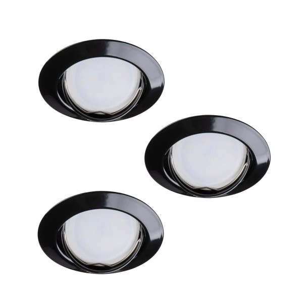 Kanlux Einbauleuchten-Set inklusive Lampe TRIBIS II 3er-Pack LED GU10 Schwarz 3x 23855