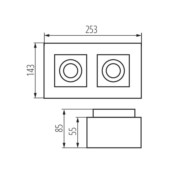 Kanlux STOBI 26833 Anbau Downlight 2x max. 25W GU10 weiss