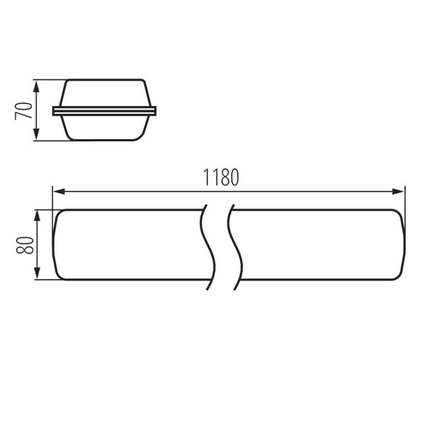 Kanlux LED-Feuchtraum-Wannenleuchte FUTURIO LED 26W 1180mm Grau IP65 28687