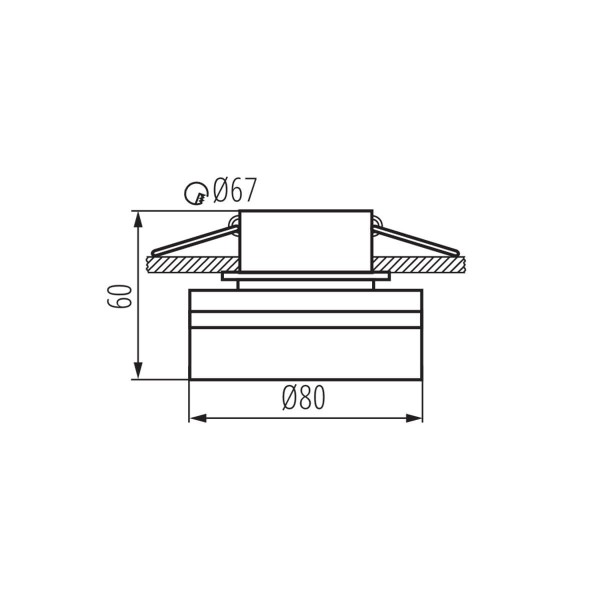 Kanlux Einbau-Downlight, Einbauleuchte GOVIK Gx5,3/GU10 Schwarz 29237