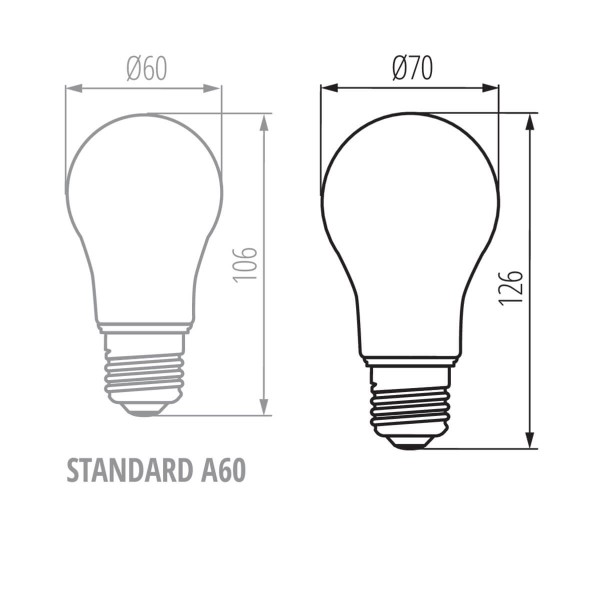 Kanlux Lampe XLED A70 E27 Transparent 18W 29648