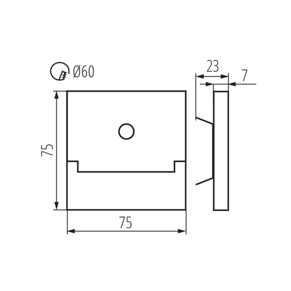 Kanlux LED Wandeinbauleuchte SABIK Schwarz Bewegungssensor 29858