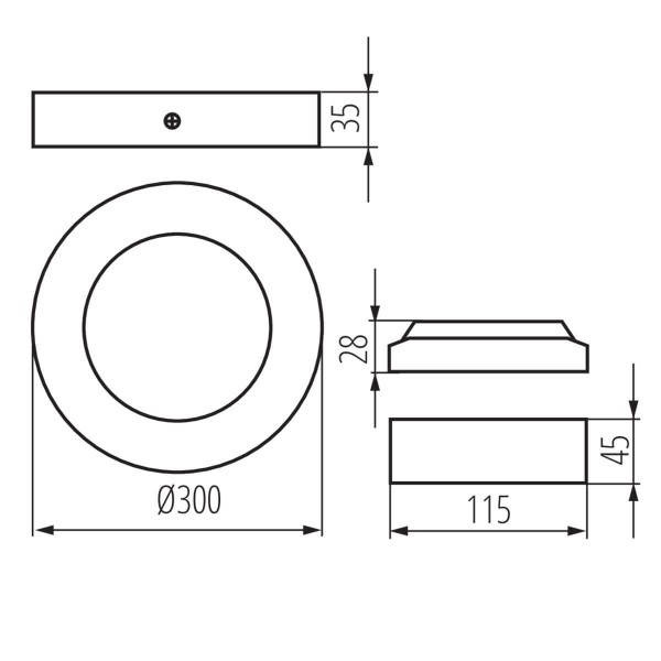 Kanlux Downlight, Einbauleuchte CARSA V2LED Weiß 33541