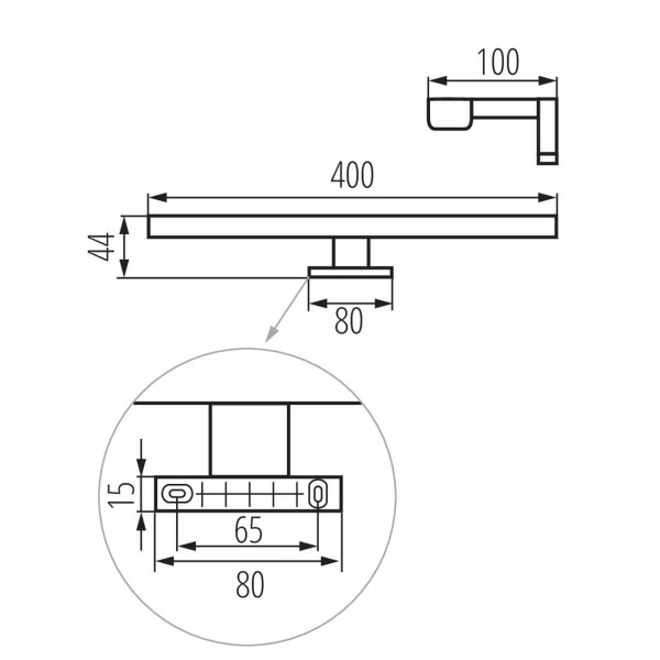 Kanlux Lineare LED-Möbelleuchte ASTIM Chrom IP44 34932