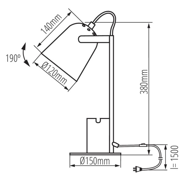 Kanlux Schreibtischleuchte RAIBO E27 E27 Gelb 36283