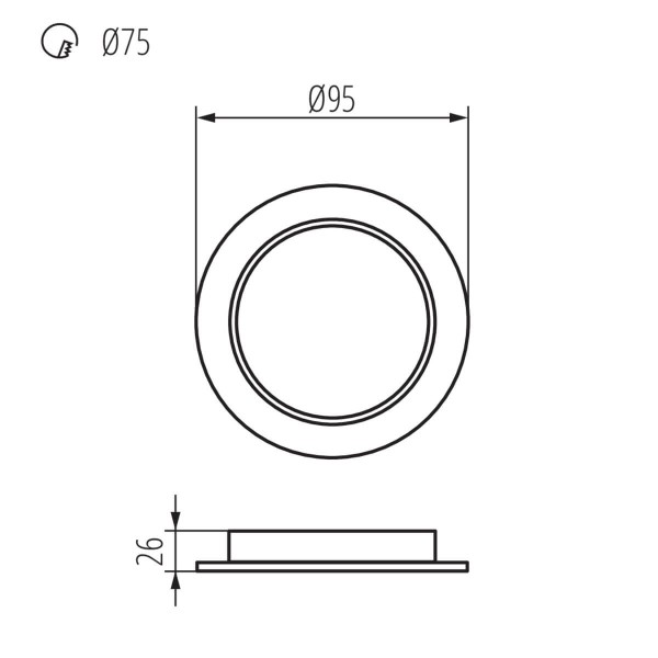 Kanlux Downlight, Einbauleuchte TAVO LED Weiß IP44/20 36510