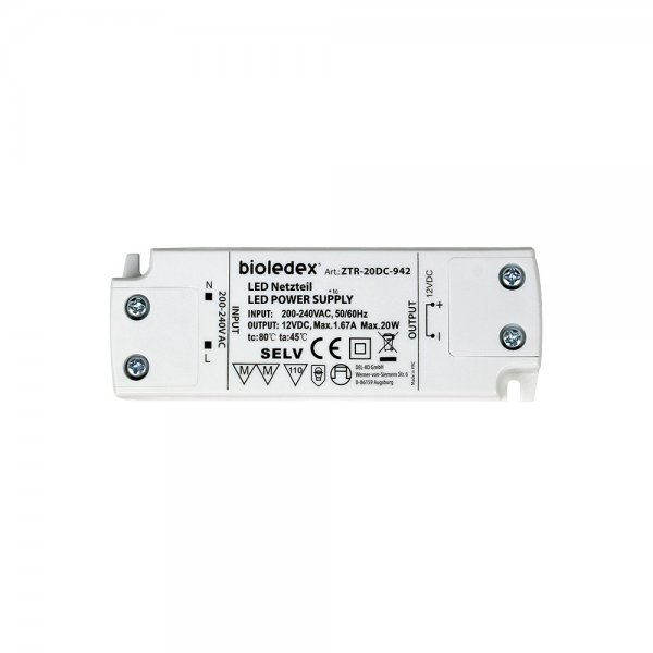 Bioledex 20W 12V DC LED Trafo Gleichspannungs-Netzteil