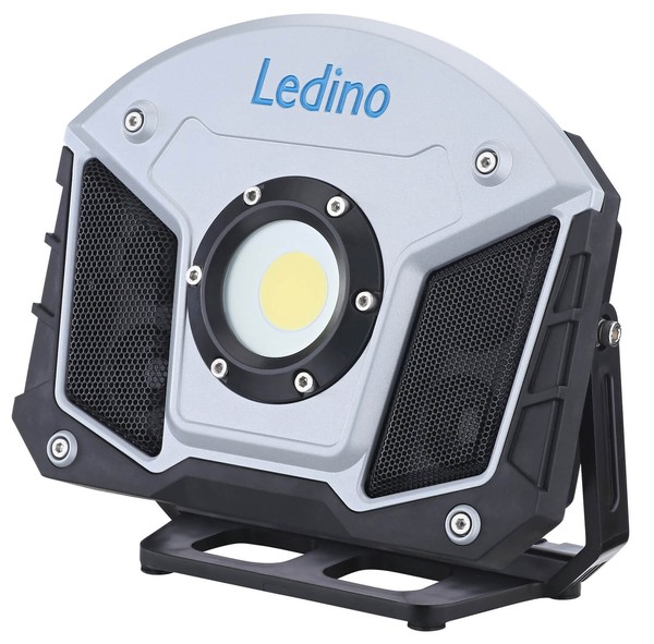 Ledino Musik LED-Akkustrahler 15W Fluter Horn, mit Boxen, Bluetooth tageslichtweiss