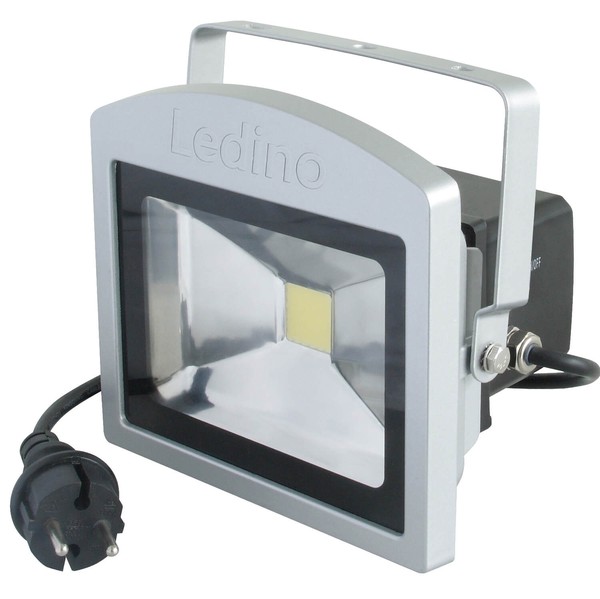 Ledino LED-Anti-Panik-Strahler Fluter Benrath, 10W, 6500K, silber tageslichtweiss