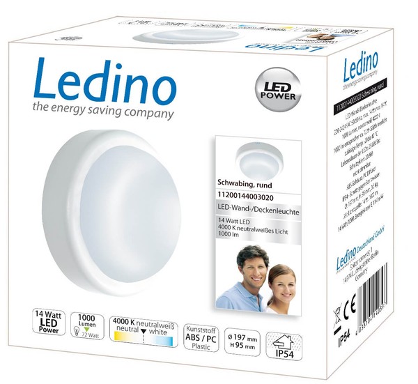 Schwabing Ledino Wand/-Deckenleuchte 14W, 4000K, rund neutralweiss