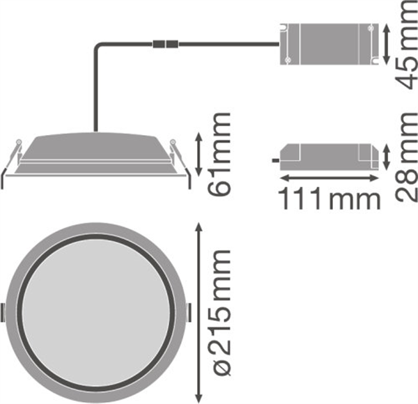 Ledvance Downlight Alu 200 25W 3000K IP44/Ip20Wt