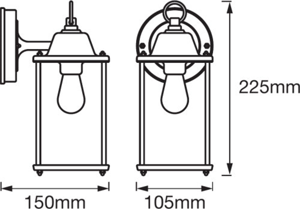 Ledvance Endura Classic Lantern Sq S E27 Bk