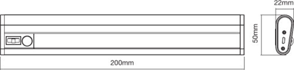 Ledvance Linear LED Mobile Usb 200 Batterie-Leuchte Schrankleuchte
