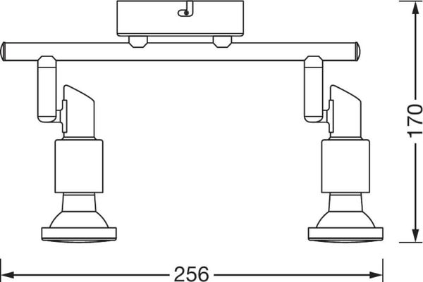 LEDVANCE LED Spot-Deckenleuchte GU10 2x2.6W 2700K warmweiss, Deckenspot 4058075540545