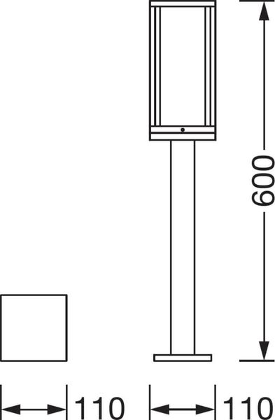 LEDVANCE Außenleuchte ENDURA FRAME 60cm Post E27