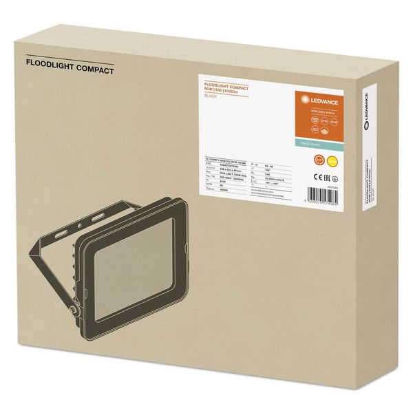 LEDVANCE FLOODLIGHT COMPACT Fluter 90W 830 SYM 100 schwarz 8100lm 3000K warmweiss IP65 4058075574984