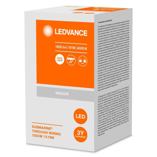 LEDVANCE Submarine 120cm LED Feuchtraumleuchte durchverkabelt 19W neutralweiss IP65 grau