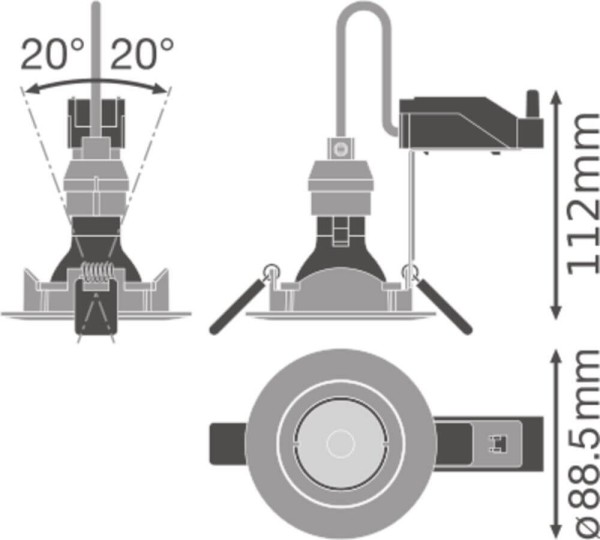 LEDVANCE KIT LED GU10 9.5W CRI97 3000K Spot, Strahler 575lm 3000K warmweiss 97Ra dimmbar 4058075607453