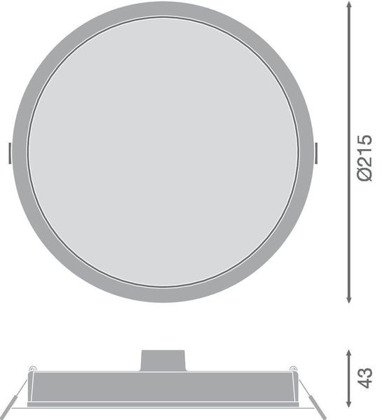 LEDVANCE DOWNLIGHT Einbauleuchte IP44 215 30W 830 weiss 4058075703285
