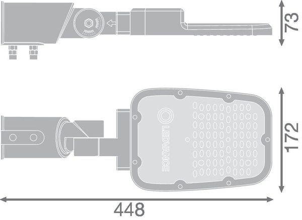 LEDVANCE STREETLIGHT AREA SMALL Straßenleuchte RV20ST 45W 727 5850lm 2700K warmweiss IP66 4058075725096