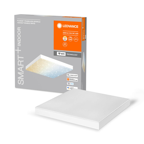 LEDVANCE LED Panel SMART+ Planon Frameless Sparkle 45x45cm TW Dimmbar Tunable White, Kalt-zu-Warm-Farbwechsel 4058075759541