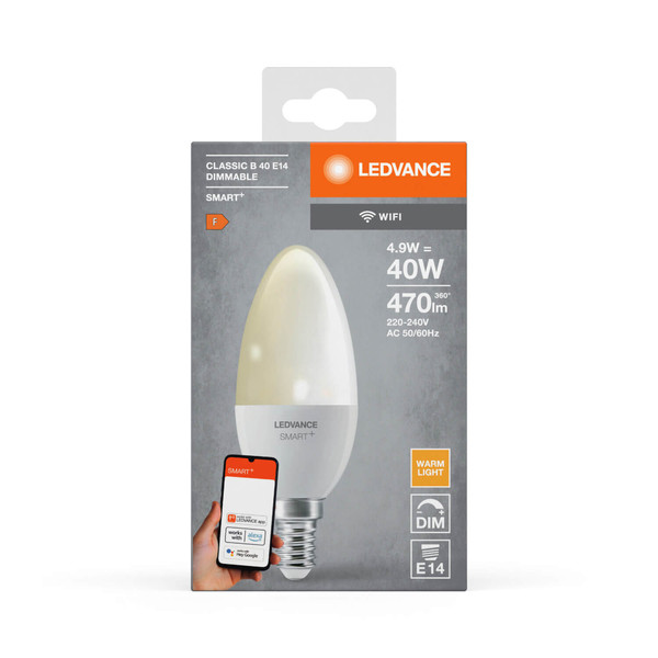 LEDVANCE LED Lampe SMART+ WiFi Candle 230V FR E14 Dimmbar Warmweiss 4058075778559