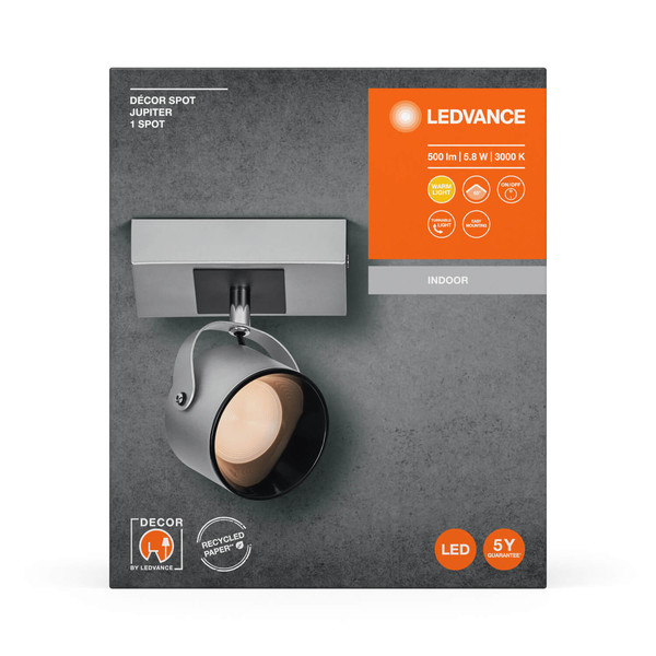 LEDVANCE LED Deckenleuchte DECOR SPOT JUPITER 1 Spot Warmweiss 4058075828209