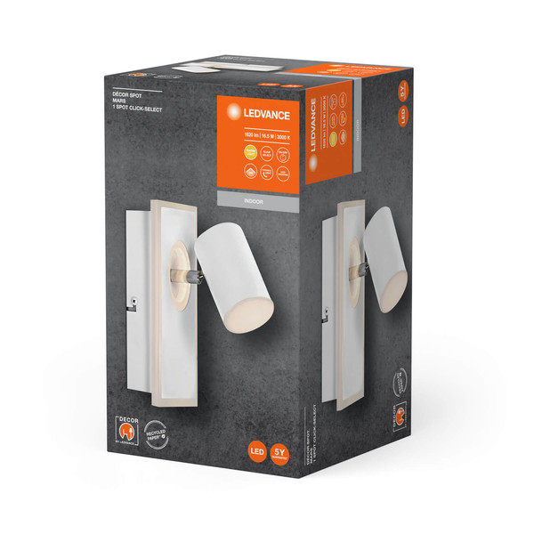LEDVANCE LED Deckenleuchte DECOR SPOT MARS WHITE 1 Spot Warmweiss 4058075828384