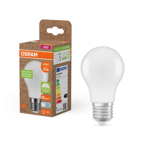 OSRAM LED Lampe PCR LAMPS WITH CLASSIC A 4.9W 840 Frosted E27 Neutralweiss 4058075831780