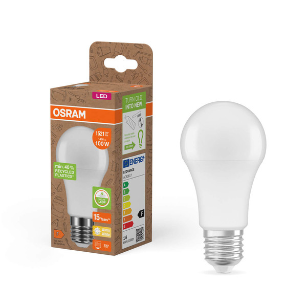 OSRAM LED Lampe PCR LAMPS WITH CLASSIC A 14W 827 Frosted E27 Warmweiss 4058075831889
