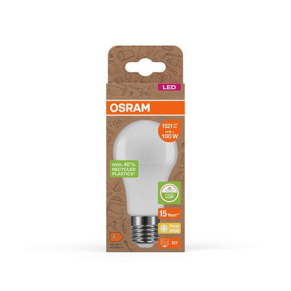 OSRAM LED Lampe PCR LAMPS WITH CLASSIC A 14W 827 Frosted E27 Warmweiss 4058075831889