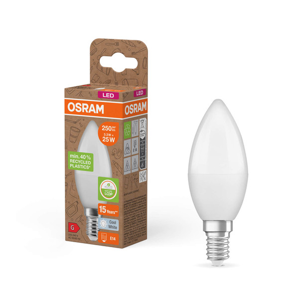 OSRAM LED Lampe PCR LAMPS WITH CLASSIC B 3.3W 840 Frosted E14 Neutralweiss 4058075831940
