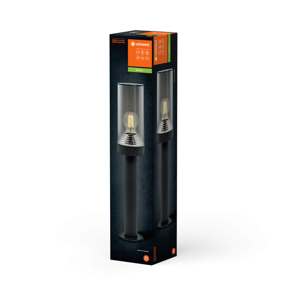 LEDVANCE Außenleuchte Endura Classic Amber 50cm E27 Dark Gray 4058075835085
