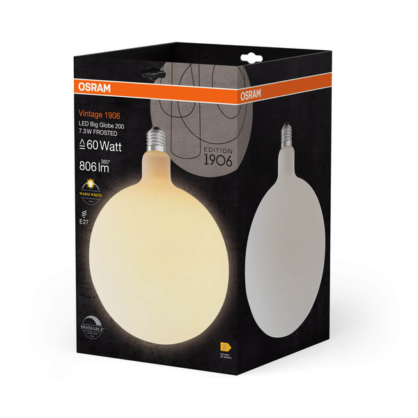 OSRAM LED Lampe Vintage 1906 Big Special Shapes 7.3W 827 Frosted E27 Dimmbar Warmweiss 4058075836129