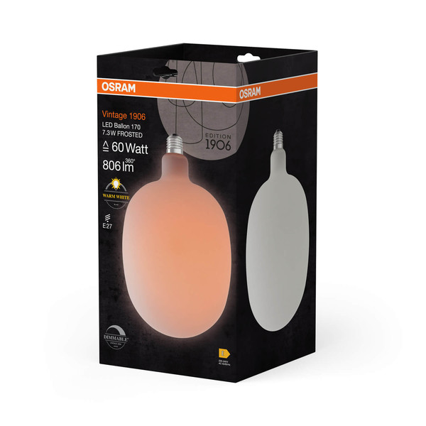 OSRAM LED Lampe Vintage 1906 Big Special Shapes 7.3W 827 Frosted E27 Dimmbar Warmweiss 4058075836143