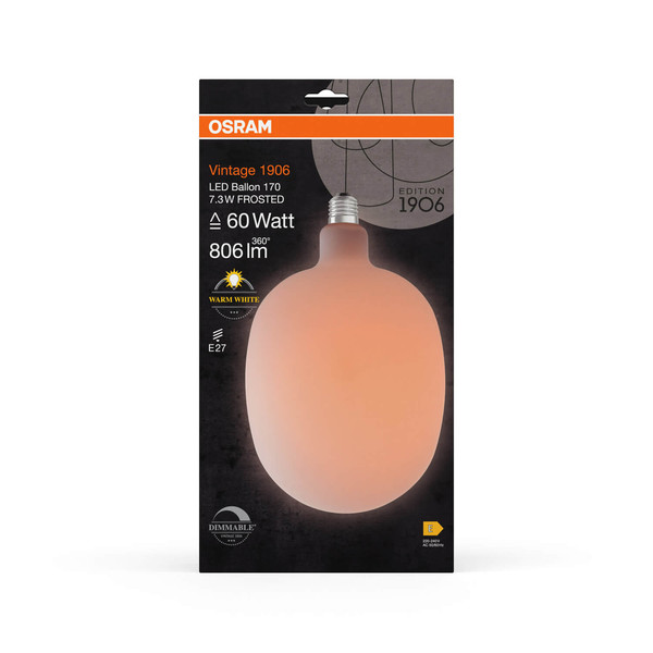 OSRAM LED Lampe Vintage 1906 Big Special Shapes 7.3W 827 Frosted E27 Dimmbar Warmweiss 4058075836143