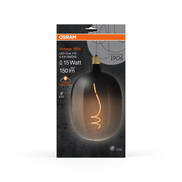 OSRAM LED Lampe Vintage 1906 SPECIAL Shapes 4.5W 818 Smoke E27 Warmweiss 4058075836181